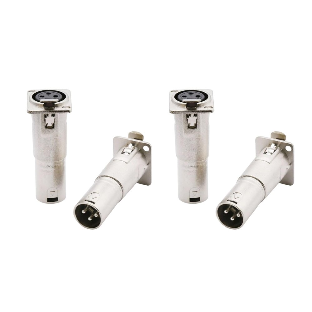 4Pcs Audio Mic Microphone Adapter Cable Connector Plug, XLR 3-Pin Female to Male