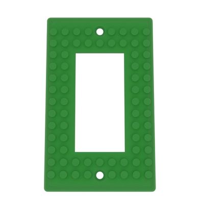 Building Brick Light Switch Cover Plate - Compatible with Standard Construction Blocks - Single Decora (Mistletoe Green)