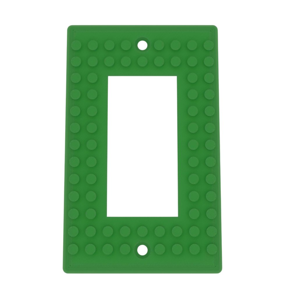 Building Brick Light Switch Cover Plate - Compatible with Standard Construction Blocks - Single Decora (Mistletoe Green)