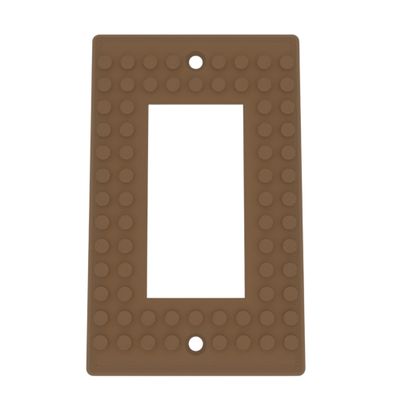 Building Brick Light Switch Cover Plate - Compatible with Standard Construction Blocks - Single Decora (Cocoa Brown)