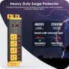 CCCEI Heavy Duty Surge Protector Power Strip 20 Amp Individual Switches. 6FT 12 Gauge Extension Cord with Multiple Outlets. Kitchen, Garage, Shop, Industrial Wall Mount Electric Extender, Yellow. view 2
