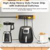 CCCEI Heavy Duty Surge Protector Power Strip 20 Amp Individual Switches. 6FT 12 Gauge Extension Cord with Multiple Outlets. Kitchen, Garage, Shop, Industrial Wall Mount Electric Extender, Yellow. view 3