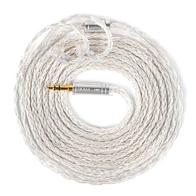 2M IEM Cable in Ear Monitor Cable KBEAR ST24 Plus with 3.5mm Silver-Plated Plug for KZ ZS10PRO/Castor/EDX PRO/ZSN PRO X/ZAR/AS24/ES4/ZAS/AS16,CCA CRA/C10/C12 (3.5MM, Silver, QDC)