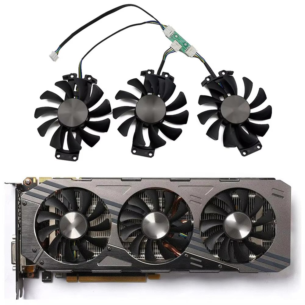 75MM GA81S2U DC 12V 0.38A 4Pin GPU Fans for ZOTAC GTX970 980 AMP Edition Graphics Card Cooling Fan (3PCS)
