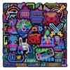 100pcs Neon Video Game Waterproof Vinyl Stickers - Gamer Decor & Party Favors Gifts for Laptop, Water Bottle, Skateboard view 1