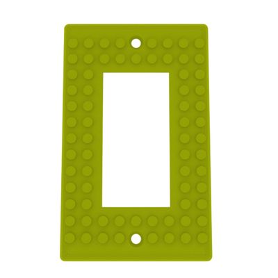 Building Brick Light Switch Cover Plate - Compatible with Standard Construction Blocks - Single Decora (Bright Green)