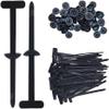 100pcs Nylon Universal Cable Tie Buckle Heavy Duty Self-Locking Zip Ties With Pin & Button Design, Plastic Cable Ties Tool, UV Resistant Wire Ties for Car Daily Repair view 1