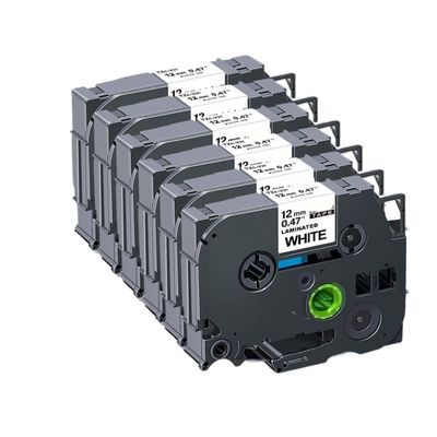 12mm Tze231 Compatible Label Tape for 231 131 631 831 931 334 335 Includes 6/12PK for PTH110 Label Maker(6PK Black on White)