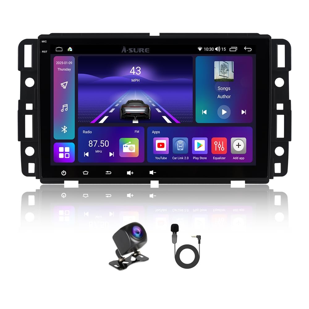 ASURE 8" Android 15 Car Stereo for 2007-2013 Chevy Silverado GMC Sierra & Buick Wireless CarPlay Android Auto, 8Core 4+64GB, HD Touchscreen, Plug & Play Head Unit Replacement with Built-in GPS & WiFi