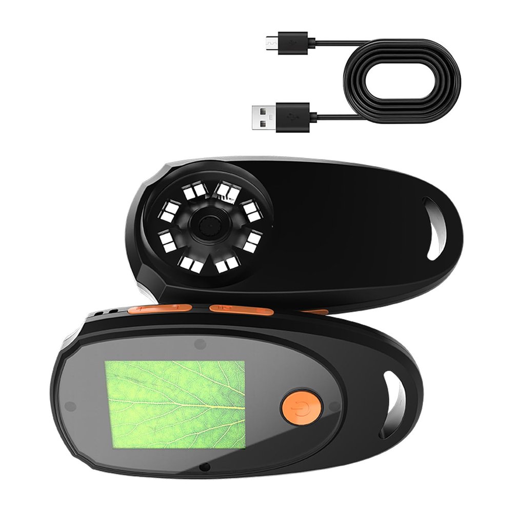 Mini Portable Digital Microscope, Handheld Microscope with LED Lights, 500X Magnification
