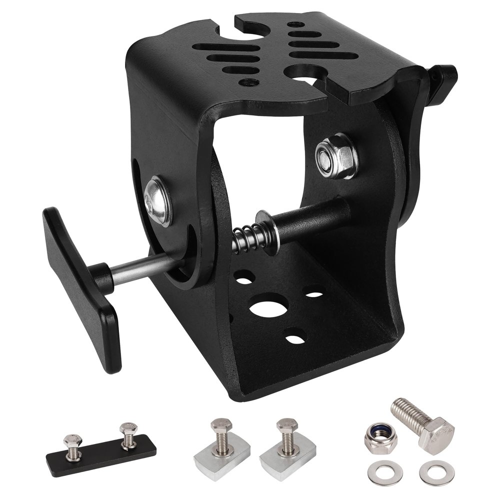 Upgraded Collapsible Antenna or LED Fog Light Adjustable Mounting Bracket for Pioneer Platform, Vortex and Heavy Duty Bars Applications CB Radio Antennas, LED Fog Lights, Truck LED Lights and More