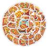 50PCS Pizza Stickers for Water Bottles Mobile Phone Computer Skateboard Refrigerator Motorcycle Car Laptop Luggage Guitar Bike,Cartoon Food Waterproof Stickers Decals for Teens Kids Girls view 1