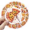 50PCS Pizza Stickers for Water Bottles Mobile Phone Computer Skateboard Refrigerator Motorcycle Car Laptop Luggage Guitar Bike,Cartoon Food Waterproof Stickers Decals for Teens Kids Girls view 2