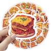 50PCS Pizza Stickers for Water Bottles Mobile Phone Computer Skateboard Refrigerator Motorcycle Car Laptop Luggage Guitar Bike,Cartoon Food Waterproof Stickers Decals for Teens Kids Girls view 3