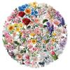 50PCS Transparent Floral Stickers for Water Bottle Scrapbook Journal Laptop Phone Bicycle Guitar Computer Refrigerator Skateboard Luggage,Romantic Flower Waterproof Sticker for Adults Girls Kids view 1