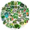 Green Plants Stickers 50PCS for Adults Kids Teens,Potted Plant Floral Waterproof Decals for Laptop Phone Guitar Water Bottle Scrapbook Guitar Journal Helmet Computer Refrigerator Luggage Notebook view 1