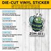 3 Pcs Zom-Bee Sticker  Funny Zombie Bee Pun Vinyl Decal for Water Bottle, Laptop, Helmet, Notebook, Car, Horror Cute Cartoon Sticker Gift Halloween  3 Inch view 3
