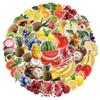 50PCS Fruits Transparent Stickers for Water Bottles Phone Skateboard Laptop Computer Notebook Helmet Scrapbook Refrigerator Luggage Cup,Cute Fruit Waterproof Decals for Teens Adults Girls view 1