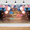 20X10FT Baby Gender Reveal Backdrop He or She What Will Baby Be Pink Blue Floral Wooden Photography Background Party Decorations Cake Table Banner Decor Photo Studio Shoot Props view 3