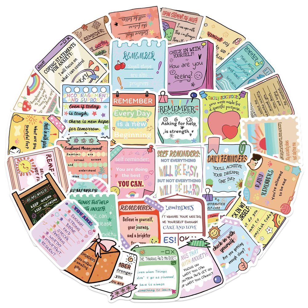 100PCS Mental Health Awareness Motivational Stickers,Inspirational Affirmation Waterproof Aesthetic Decals Decoration Laptop Water Bottle Motorcycle Skateboard Journal Phone for Adults Teens Students