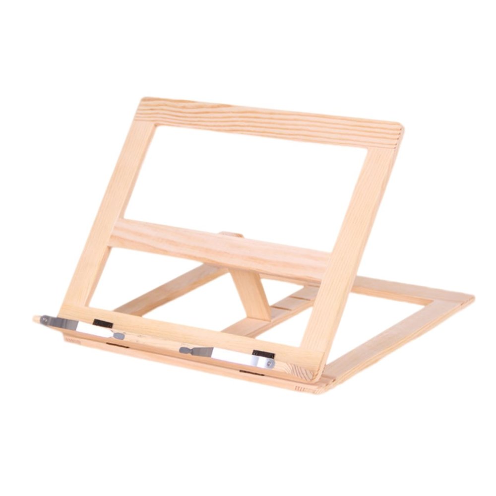 OSALADI Foldable Reading Stand Portable Wooden Book Holder for Tablets Books Adjustable Height Angle for Reading Cooking and Study