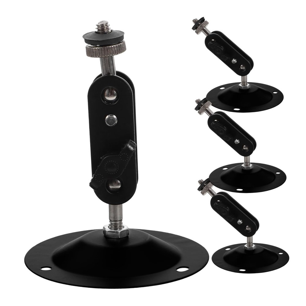 KONTONTY 4 Mount Camera Shelf for Home Security Adjustable Plastic Camera Holder in Black for Indoor Use