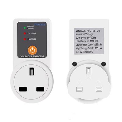 Adjustable Power Surge Protector AC 220V 16A Automatic Voltage Protector Socket Universal/US/EU/UK Plug Voltage Safe Protector (US No Display)