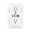 Addtam Surge Protector Outlet Extender, 6-Outlet Splitter with 4 USB Wall Charger(PD 20W), Multi Plug Wall Outlet 1800J Power Strip for Home Office Dorm Room Essentials, White view 1