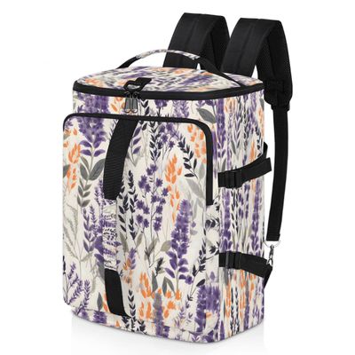 Adornori Lavender Flowers Travel Backpack Carry On Flight Approved for Men Women, Lightweight Large Luggage Weekender Casual Daypack Backpacks for Traveling Airplane