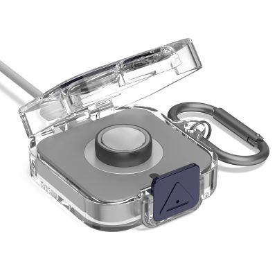 Wacanc Secure Lock Plastic Case Cover Compatible with Oura Ring Gen 4 Charger,Portable Protective Case for Oura Ring Gen 4 Charger with Carabiner, Only Protective Case (Gunmetal)