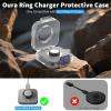 Wacanc Secure Lock Plastic Case Cover Compatible with Oura Ring Gen 4 Charger,Portable Protective Case for Oura Ring Gen 4 Charger with Carabiner, Only Protective Case (Gunmetal) view 2