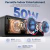 FULMINARE 50W Powerful Sound Bluetooth Speaker, 24H Playtime Wooden Body Speaker with Bluetooth 5.3, 4-in-1 Playing Modes (AUX/TF Card/USB/FM Radio), Rich Bass HD Audio for Indoor Outdoor Party view 2