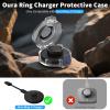Wacanc Secure Lock Plastic Case Cover Compatible with Oura Ring Gen 3 Charger,Portable Protective Case for Oura Ring Gen 3 Charger with Carabiner, Only Protective Case (Gunmetal) view 2
