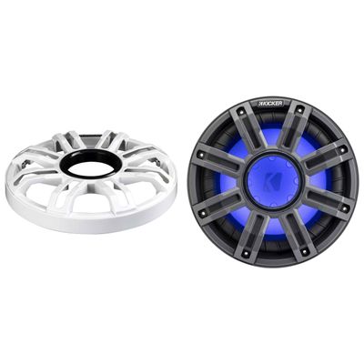 Kicker 51MWF104 - MWF 10-Inch Premium Marine Subwoofer (Free-air) 4-ohm and 51MWG10W White Grill Bundle