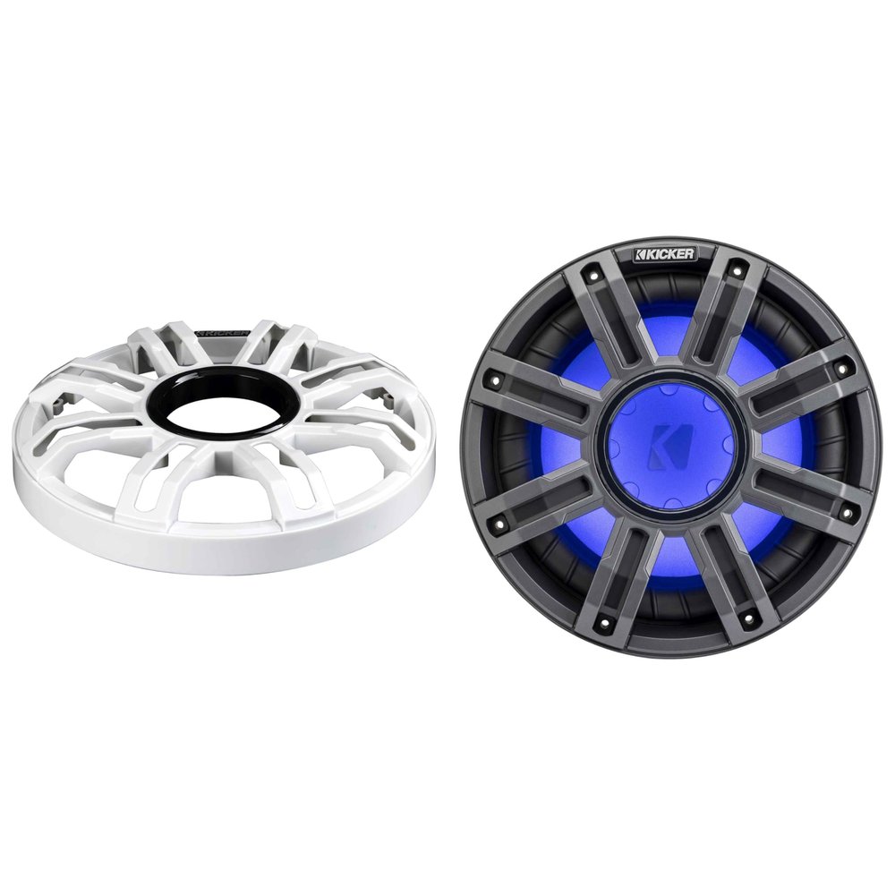 Kicker 51MWF104 - MWF 10-Inch Premium Marine Subwoofer (Free-air) 4-ohm and 51MWG10W White Grill Bundle