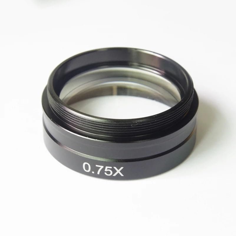 Microscope 0.3X 0.5X 0.75X 2X Barlow Aux Glass Lens M42 42mm for Industry Microscope Camera XDC 10A C-Mount Lens(0.75X)