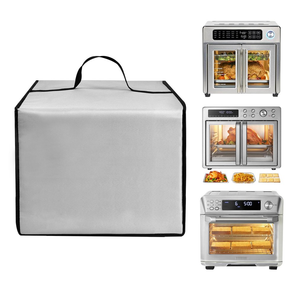 Air Fryer Dust Cover Heat-Resistant Water-proof Nylon Case for Emeril Toaster Oven Stainless Steel / for Midea Flexify French Door Air Fryer Countertop Toaster Oven,26QT (Silver)