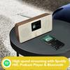 LEMEGA IR4S Stereo WiFi Internet Radio,FM Digital Radio, Spotify Connect, Bluetooth Speaker, Dual Alarms Clock, 40 Presets, Headphone-Output, Batteries or Mains Powered (Dark Walnut) view 2