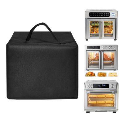 Air Fryer Dust Cover Heat-Resistant Water-proof Nylon Case for Emeril Toaster Oven Stainless Steel / for Midea Flexify French Door Air Fryer Countertop Toaster Oven,26QT (Black)