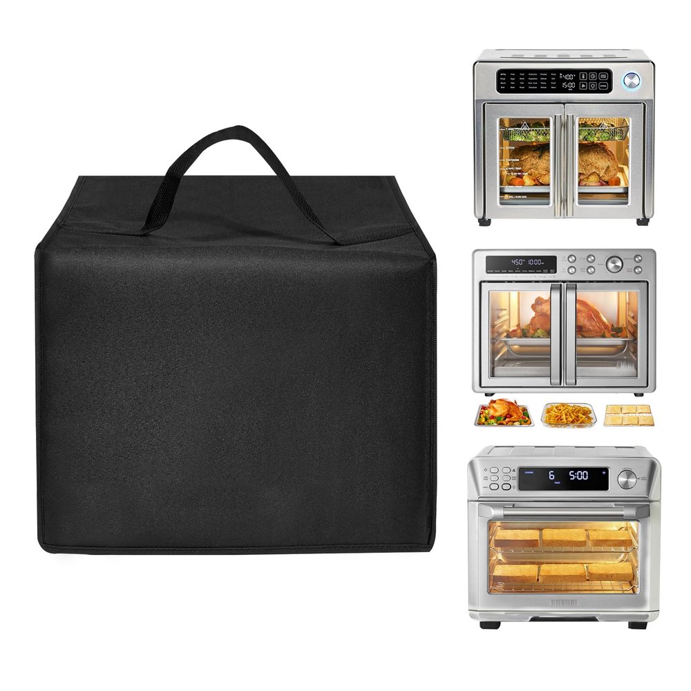 Air Fryer Dust Cover Heat-Resistant Water-proof Nylon Case for Emeril Toaster Oven Stainless Steel / for Midea Flexify French Door Air Fryer Countertop Toaster Oven,26QT (Black)
