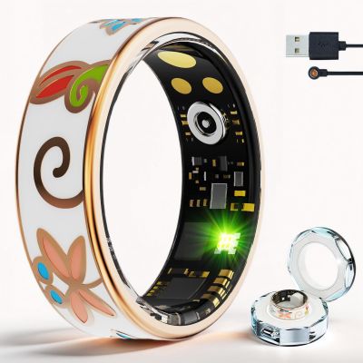 Cloisonn Smart Ring for Women Men,Unique Health Monitoring,Fitness Tracker with Heart Rate,Blood Oxygen,Stress Monitor,Sleep,Compatible with Android and iOS,IP68 Waterproof,No Subscription (9#)