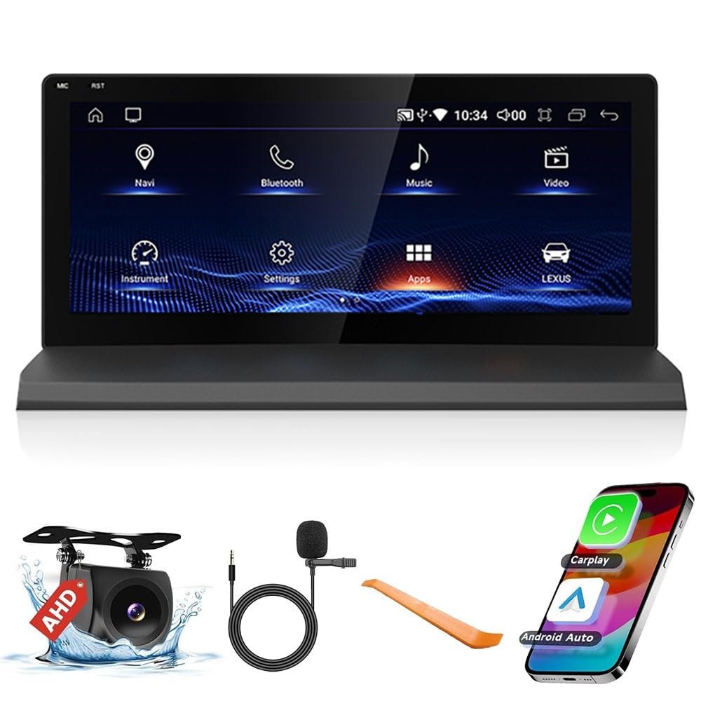 10.25" Octa Core 4G+32G Car CarPlay Android Auto Navigation Android Stereo GPS Radio Display IPS Touchscreen Headunit Tablet Media Player(V2) for Lexus NX 2014-2017