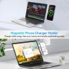 aceyoon Laptop Phone Mount Fast Wireless Charger Magnetic Phone Holder for Laptop 180Adjustable Phone Stand for iPhone 16/15/14/13/12 MagSafe view 2