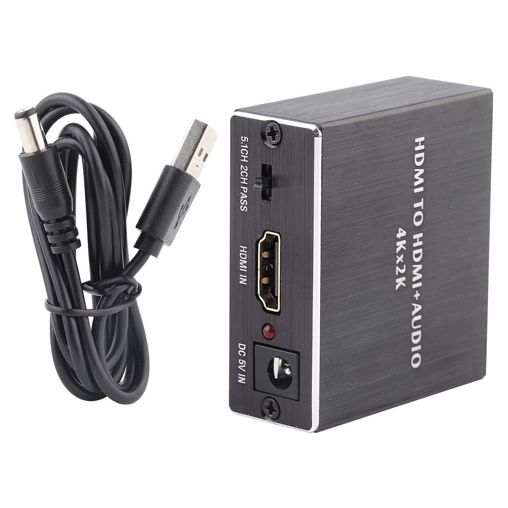 4K Audio Splitter Converter Extractor with SPDIF 3.5mm Output, Supports up to 3840x2160 Resolution, 3 Audio Modes for Selection