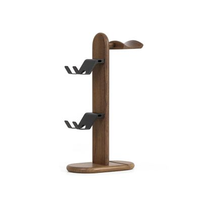 BJOHVPPS Headphone Stand, Wooden Desktop Headphone Stand Universal Headset Holder Hanger Mount Aluminum with Protective Silicone Pad, Gaming Headset Accessories(Black)