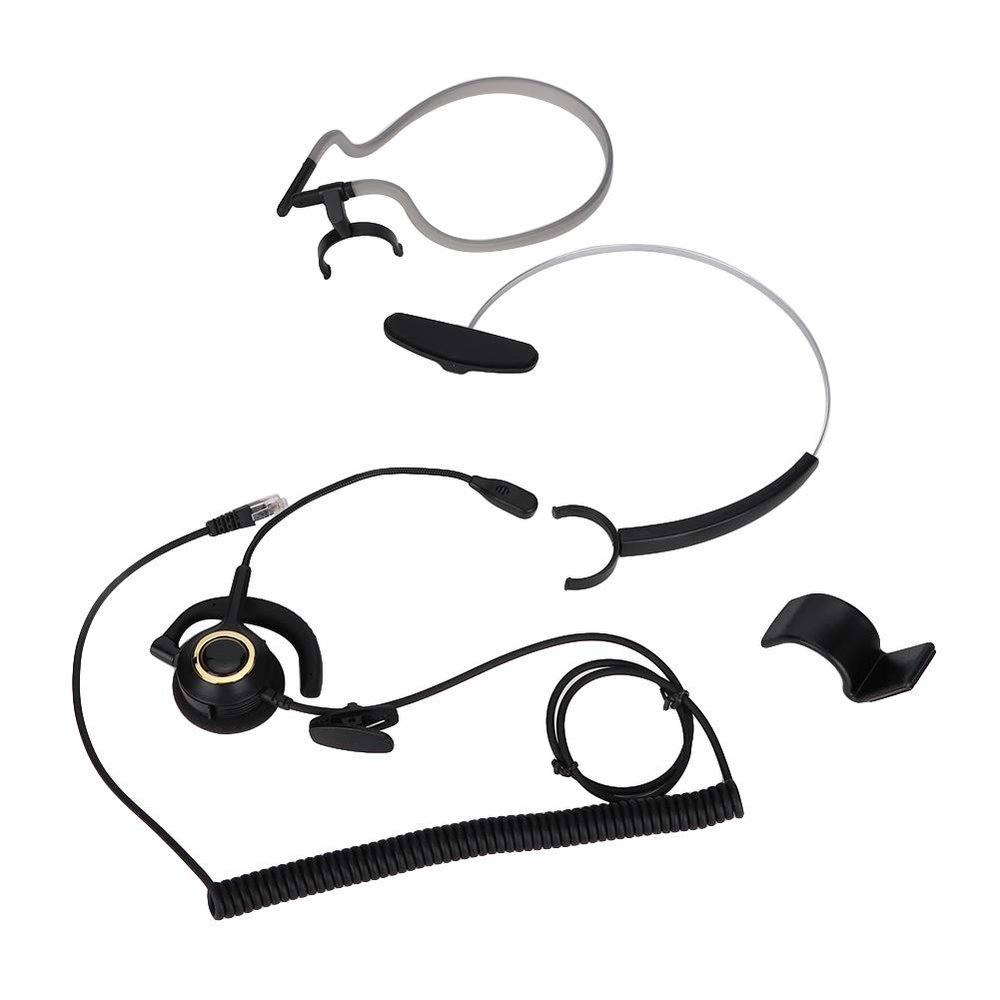 FUZHUI H1000 RJ9 Gemstone Head Noise Cancelling Call Center Headset, Durability 7x24 Headphone, Clear Voice Communication, Compatible with Most Call Center Digital Telephones, (Without Adapter)