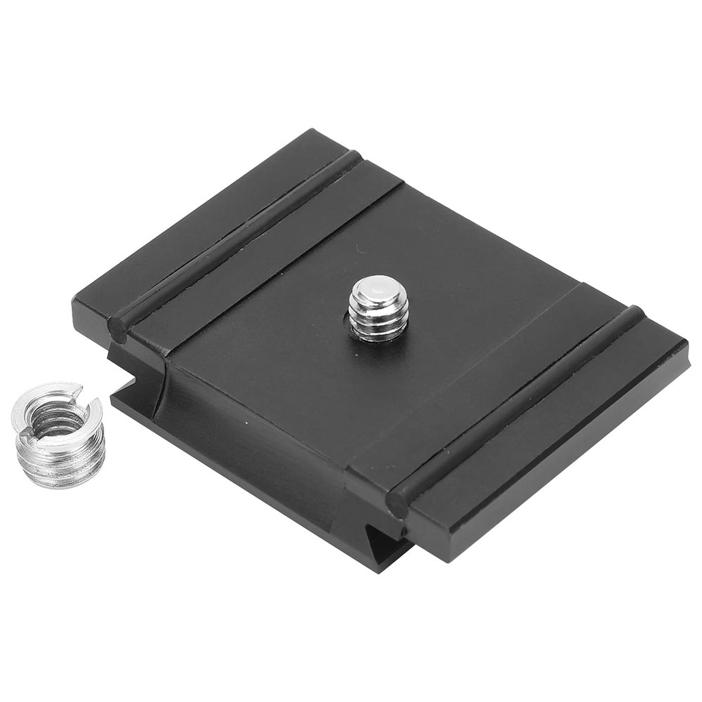 Camera Loading Plate Aluminum Alloy Durable Lightweight Easy Install Compatible with DSLR Mirrorless Cameras Black 53 x 43mm