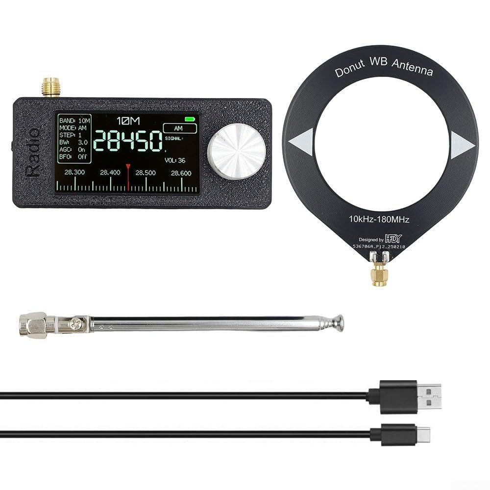 Handheld SI4732 Radio with IPS Display for AM FM Si4732 Portable Shortwave Radio Receiver 0.5-108mhz Mini Radio LSB USB AM FM Full Band Radios Receiver, Pocket Size Radios (B) (A)