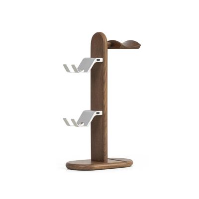 BJOHVPPS Headphone Stand, Wooden Desktop Headphone Stand Universal Headset Holder Hanger Mount Aluminum with Protective Silicone Pad, Gaming Headset Accessories(Silver)