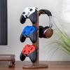 BJOHVPPS Headphone Stand, Wooden Desktop Headphone Stand Universal Headset Holder Hanger Mount Aluminum with Protective Silicone Pad, Gaming Headset Accessories(Silver) view 3
